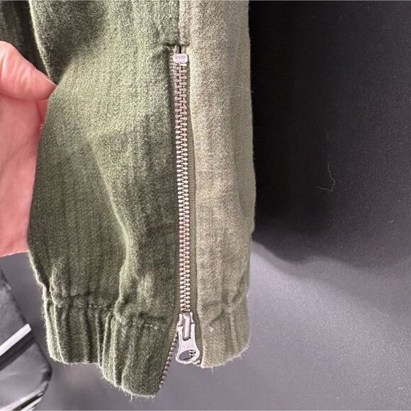 J.Crew Women's Tie Waist Linen Blend Cargo Pants 4 Green Jogger Patchwork Boho - Picture 4 of 11